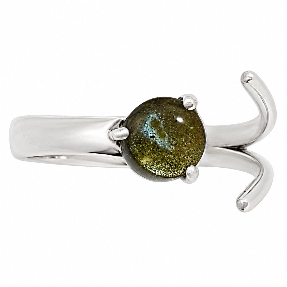 Adjustable - Silver Obsidian Ring size-5 R-1176 SDR252341