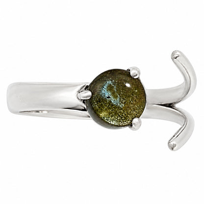 Adjustable - Silver Obsidian Ring size-5 R-1176 SDR252341