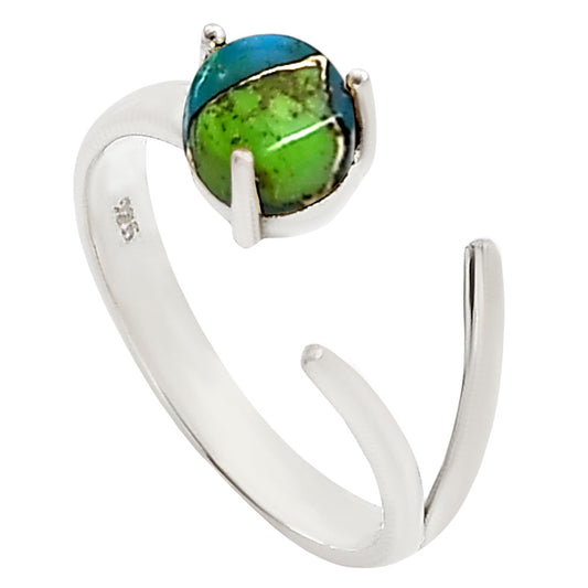Adjustable - Blue Turquoise In Green Mohave Ring size-8 R-1176 SDR252367