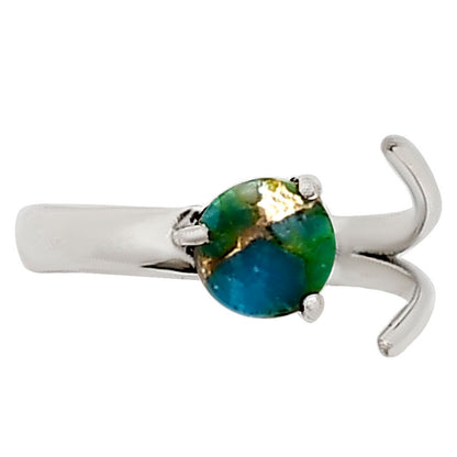 Adjustable - Blue Turquoise In Green Mohave Ring size-5 R-1176 SDR252368