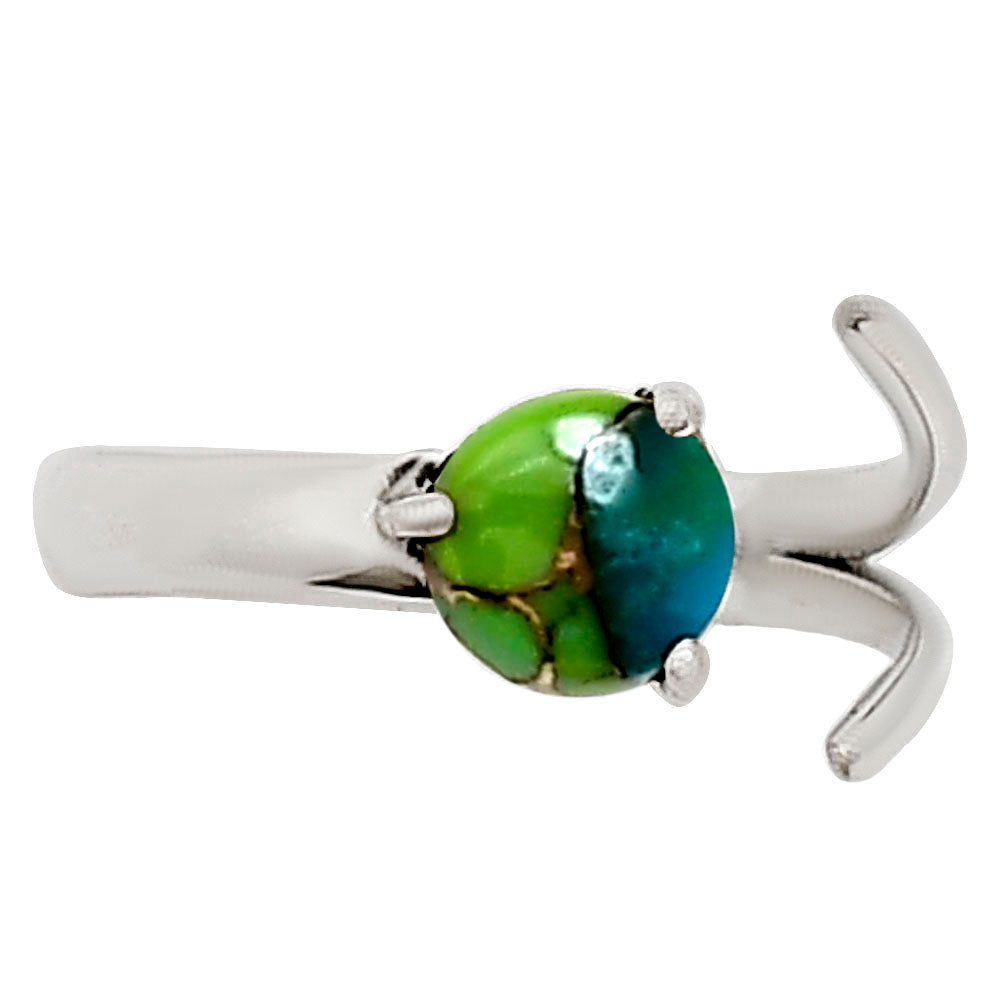 Adjustable - Blue Turquoise In Green Mohave Ring size-7 R-1176 SDR252369