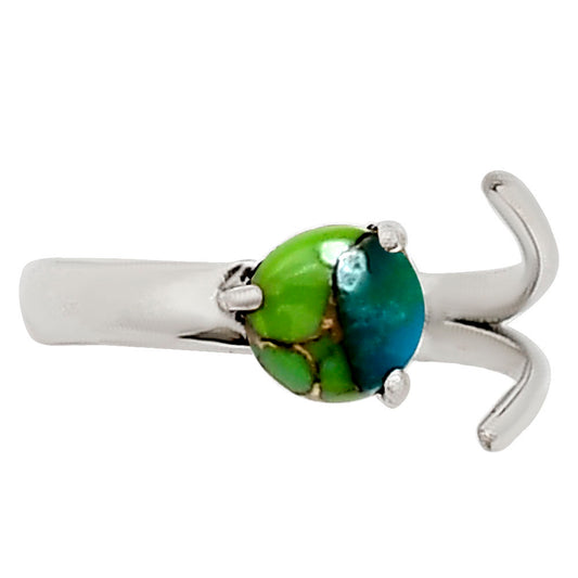 Adjustable - Blue Turquoise In Green Mohave Ring size-7 R-1176 SDR252369