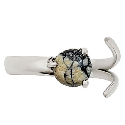 Adjustable - Authentic White Buffalo Turquoise Nevada Ring size-6 R-1176 SDR252374