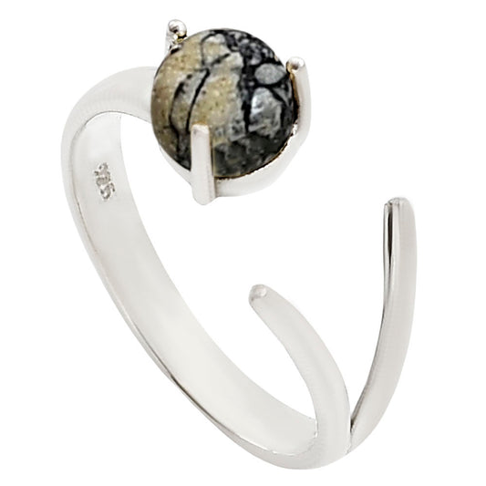 Adjustable - Authentic White Buffalo Turquoise Nevada Ring size-6 R-1176 SDR252374