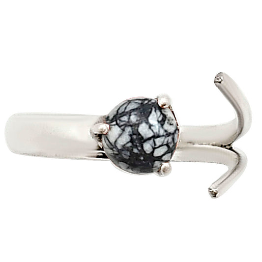 Adjustable - Authentic White Buffalo Turquoise Nevada Ring size-8 R-1176 SDR252376