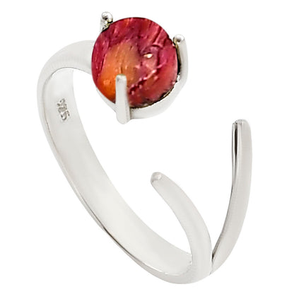 Adjustable - Kingman Orange Dahlia Turquoise Ring size-7 R-1176 SDR252380