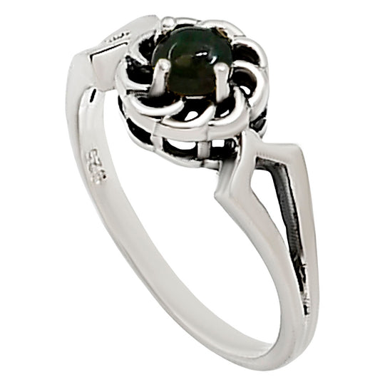 Black Ethiopian Opal Ring size-7 R-1172 SDR252426