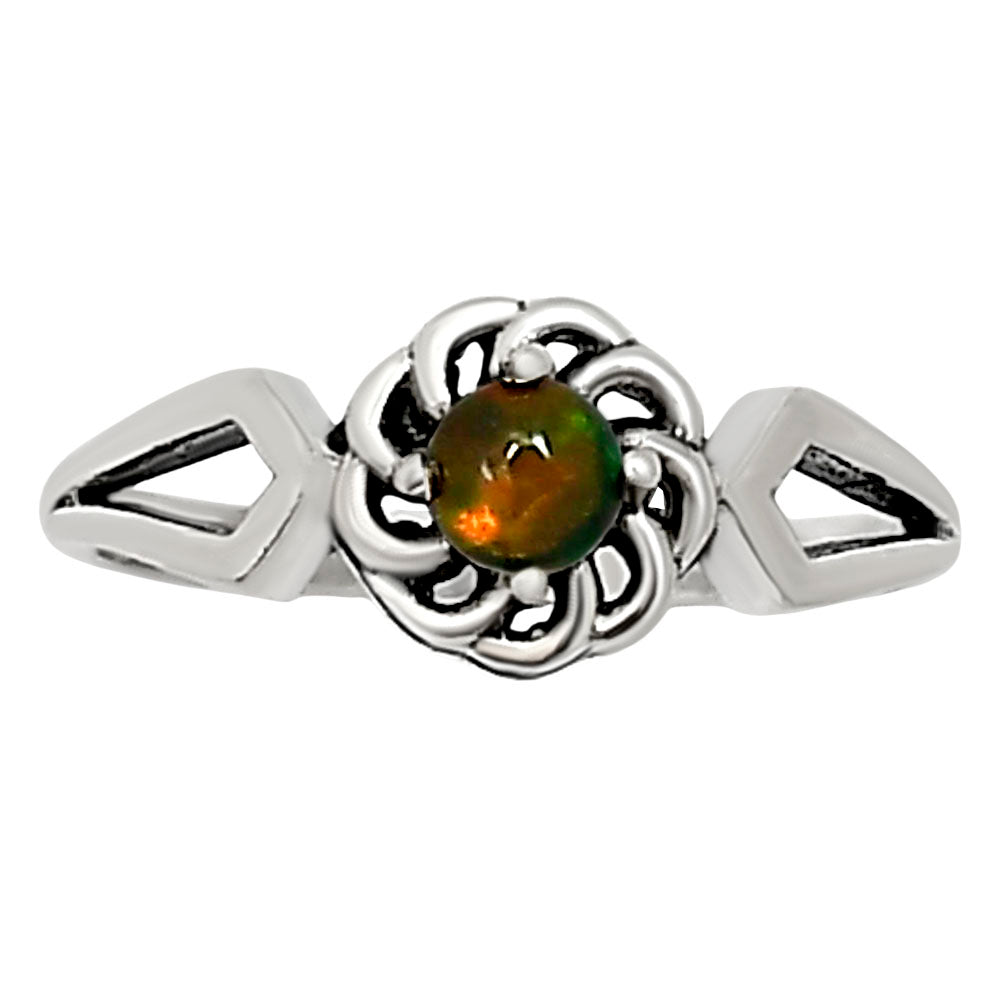 Black Ethiopian Opal Ring size-5 R-1172 SDR252429