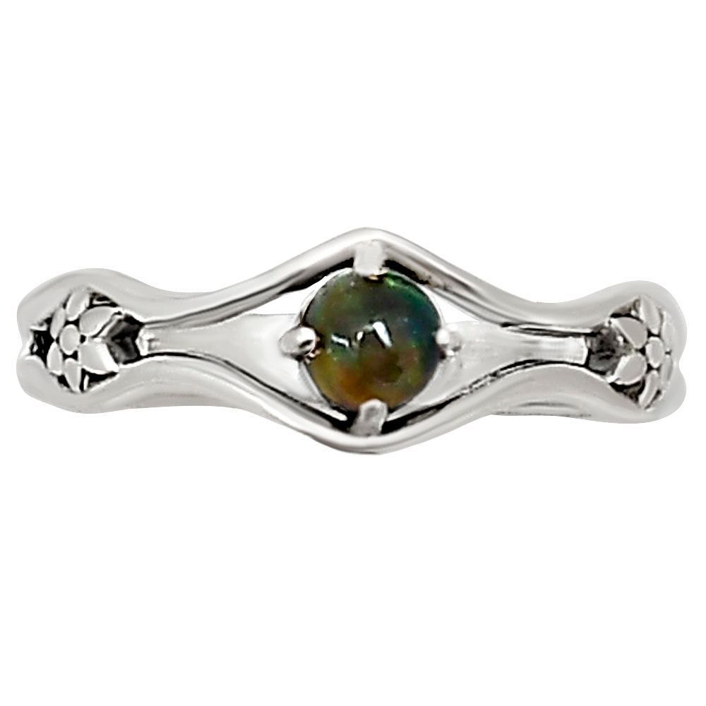 Black Ethiopian Opal Ring size-6 R-1720 SDR252512