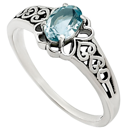 Sky Blue Topaz Ring size-8 R-1172 SDR252573
