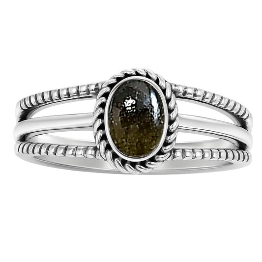 Silver Obsidian Ring size-8 R-1010 SDR252986