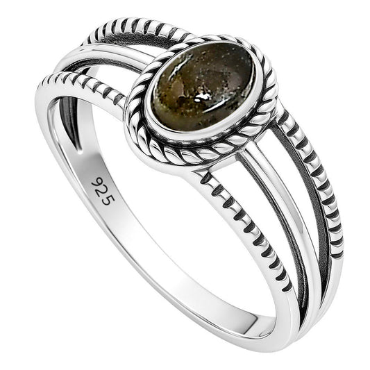 Silver Obsidian Ring size-8 R-1010 SDR252986