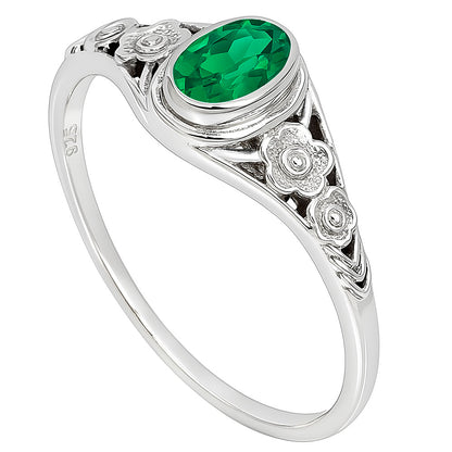 Emerald Quartz Ring size-6 R-1292 SDR253230