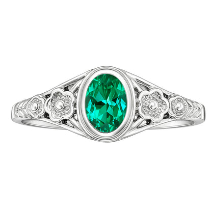 Emerald Quartz Ring size-6 R-1292 SDR253231