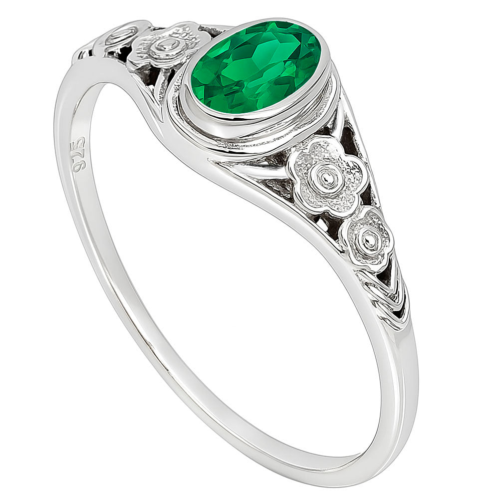 Emerald Quartz Ring size-8 R-1292 SDR253233