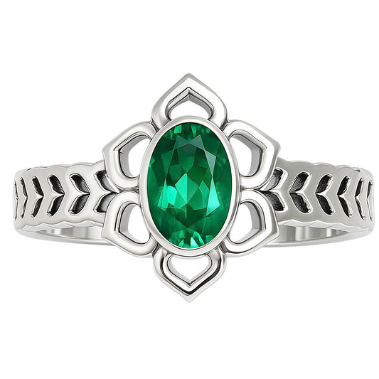 Emerald Quartz Ring size-7 R-1744 SDR253302