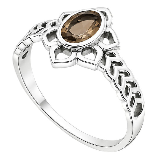 Smoky Quartz Ring size-5 R-1744 SDR253312