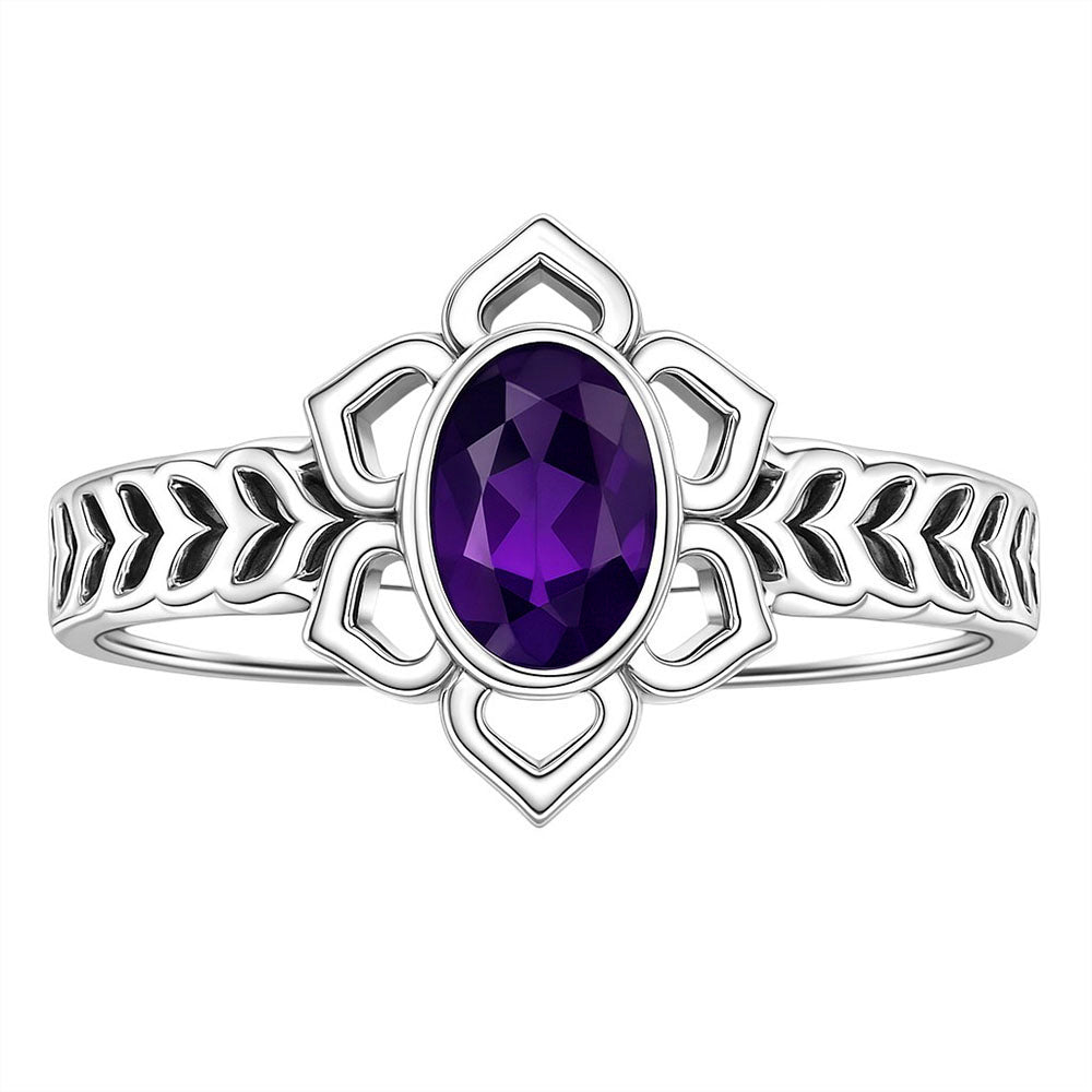 African Amethyst Ring size-6 R-1744 SDR253317