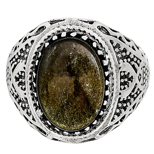 Obsidian Eye Ring size-9 R-1738 SDR253494