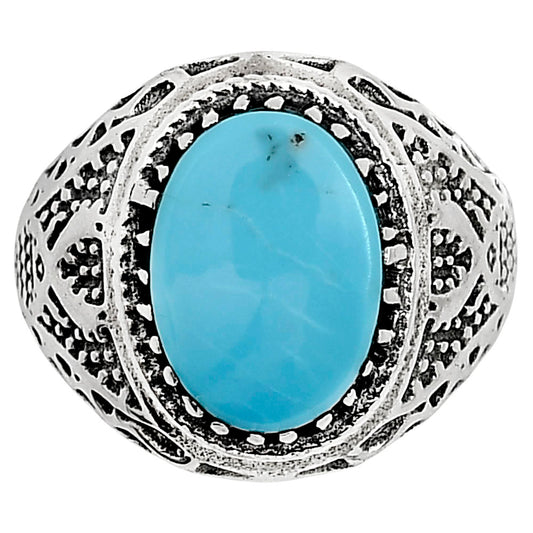 Natural Rare Turquoise Nevada Aztec Mt Ring size-10 R-1738 SDR253497
