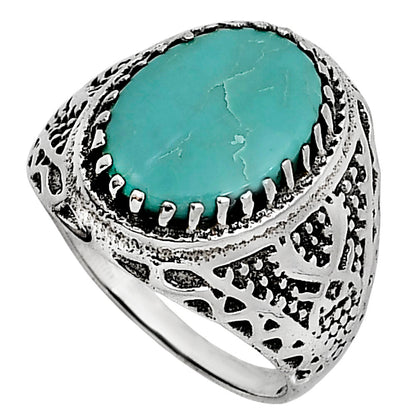 Natural Rare Turquoise Nevada Aztec Mt Ring size-8 R-1738 SDR253504