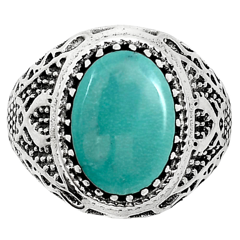 Natural Rare Turquoise Nevada Aztec Mt Ring size-10 R-1738 SDR253508
