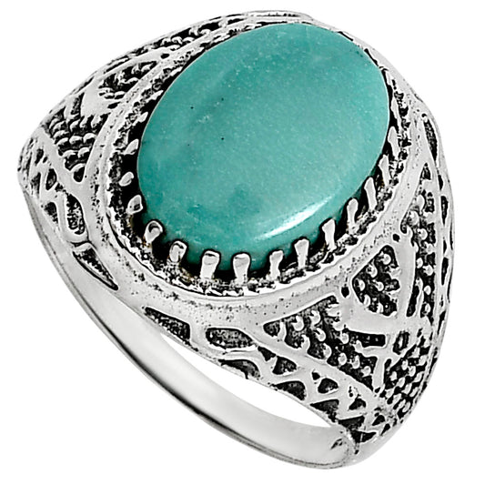 Natural Rare Turquoise Nevada Aztec Mt Ring size-10 R-1738 SDR253508