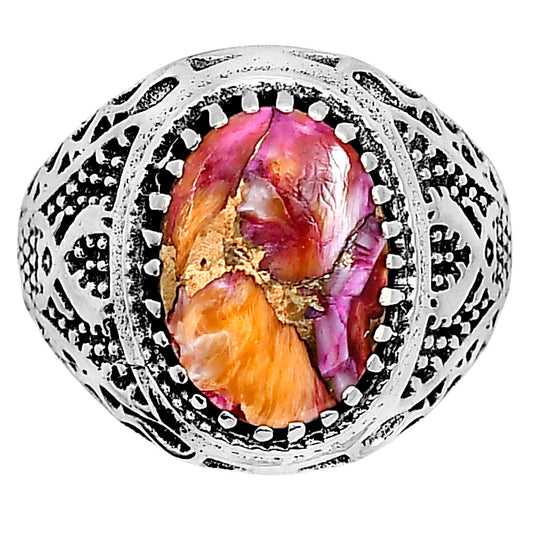 Kingman Orange Dahlia Turquoise Ring size-10 R-1738 SDR253519
