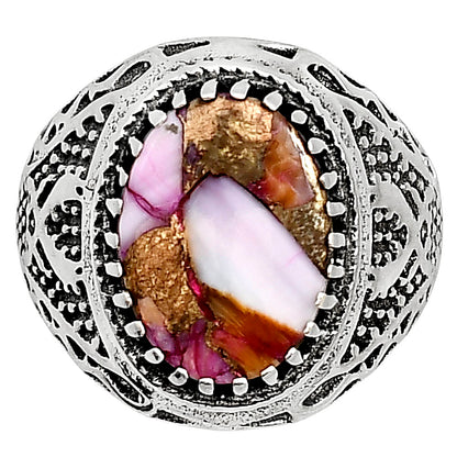 Kingman Orange Dahlia Turquoise Ring size-8 R-1738 SDR253521