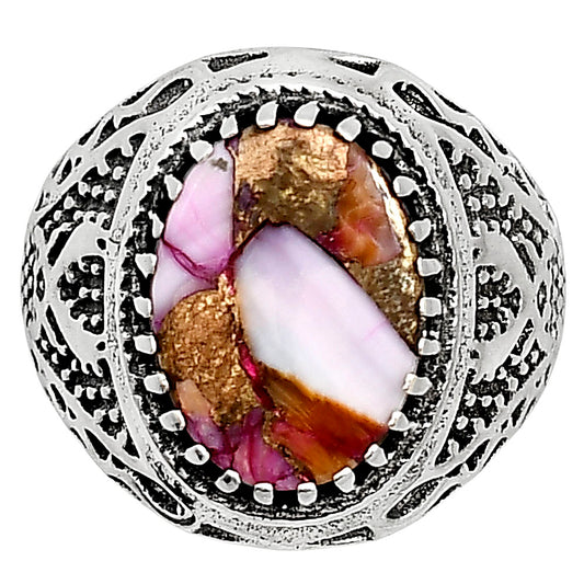 Kingman Orange Dahlia Turquoise Ring size-8 R-1738 SDR253521