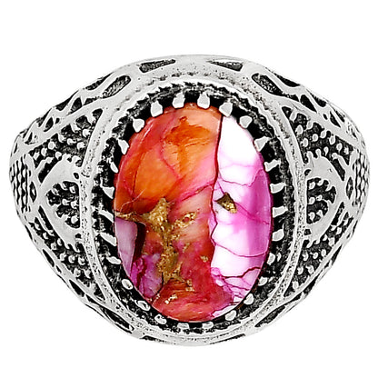 Kingman Orange Dahlia Turquoise Ring size-11 R-1738 SDR253522