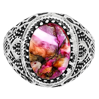 Kingman Orange Dahlia Turquoise Ring size-11 R-1738 SDR253523