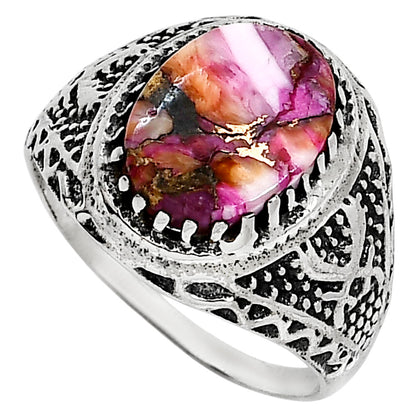 Kingman Orange Dahlia Turquoise Ring size-11 R-1738 SDR253523