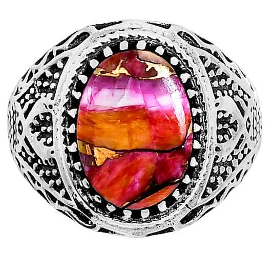 Kingman Orange Dahlia Turquoise Ring size-10 R-1738 SDR253525