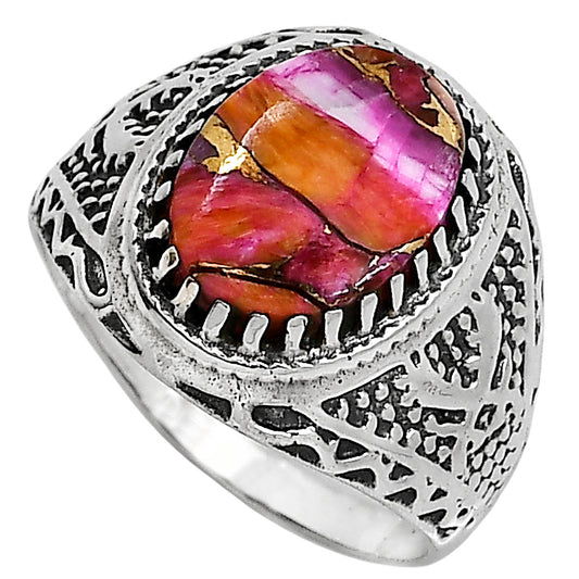 Kingman Orange Dahlia Turquoise Ring size-10 R-1738 SDR253525
