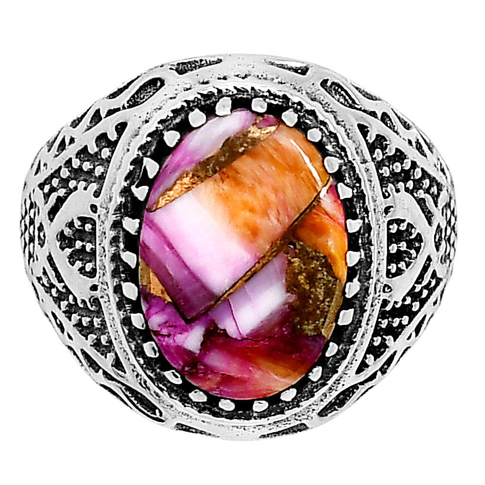 Kingman Orange Dahlia Turquoise Ring size-9 R-1738 SDR253526