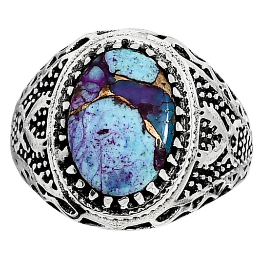 Kingman Purple Dahlia Turquoise Ring size-11 R-1738 SDR253527