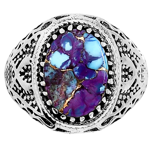 Kingman Purple Dahlia Turquoise Ring size-11 R-1738 SDR253528