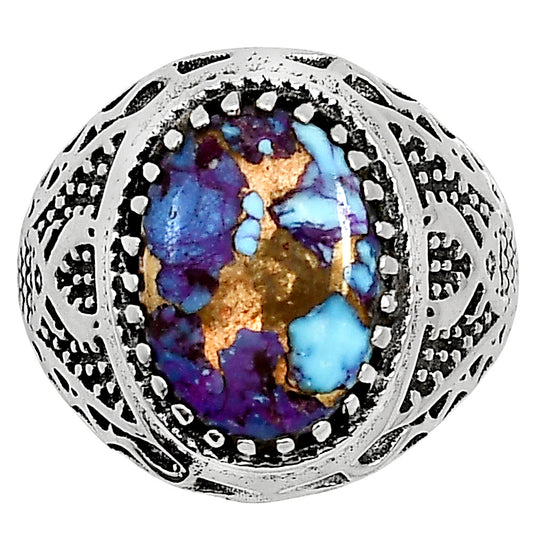 Kingman Purple Dahlia Turquoise Ring size-9 R-1738 SDR253530