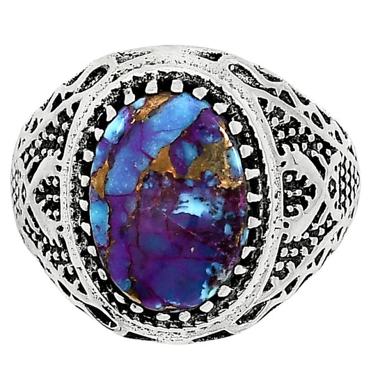 Kingman Purple Dahlia Turquoise Ring size-10 R-1738 SDR253532