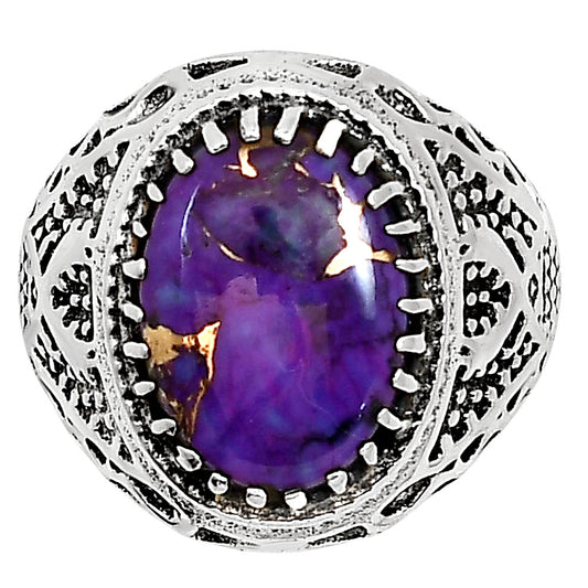 Copper Purple Turquoise Ring size-8 R-1738 SDR253534
