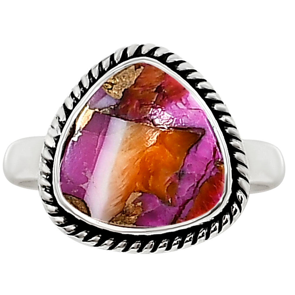 Kingman Orange Dahlia Turquoise Ring size-7 R-1009 SDR254150