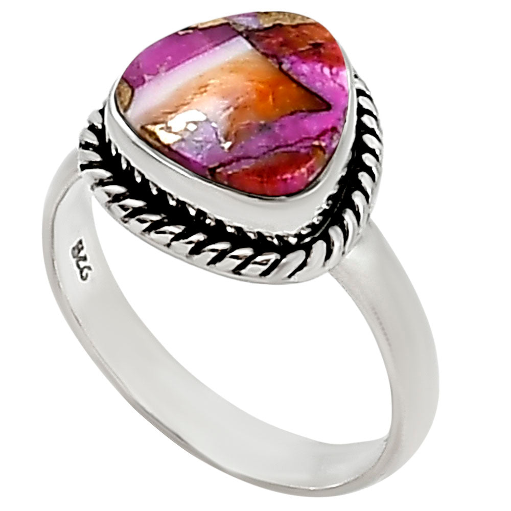 Kingman Orange Dahlia Turquoise Ring size-7 R-1009 SDR254150