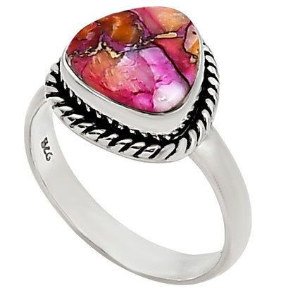 Kingman Orange Dahlia Turquoise Ring size-9 R-1009 SDR254151