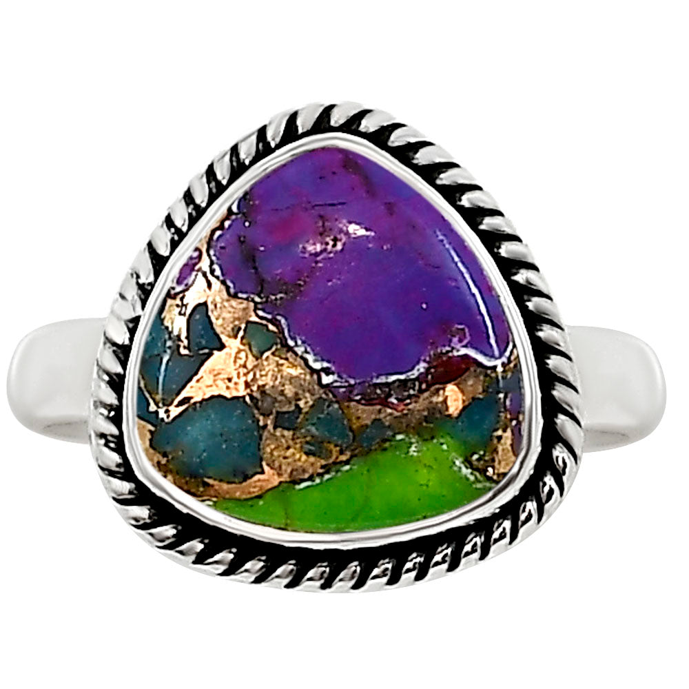Multi Copper Turquoise Ring size-8 R-1009 SDR254152