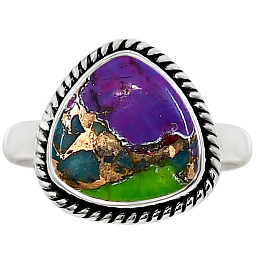 Multi Copper Turquoise Ring size-8 R-1009 SDR254152