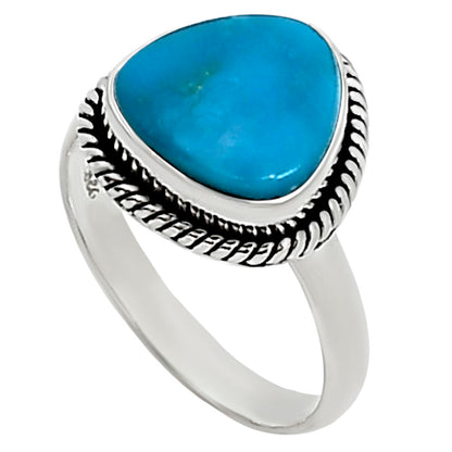 Natural Turquoise Morenci Mine Ring size-7.5 R-1009 SDR254155
