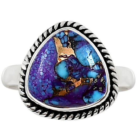 Kingman Purple Dahlia Turquoise Ring size-7.5 R-1009 SDR254157