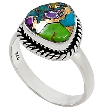 Multi Copper Turquoise Ring size-8 R-1009 SDR254164