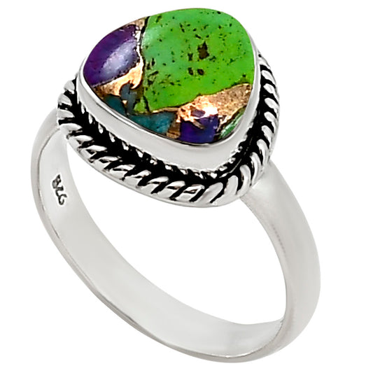 Multi Copper Turquoise Ring size-7.5 R-1009 SDR254165